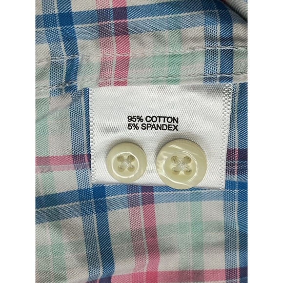 Peter Millar Men's XL Pink Blue Plaid Button‎ Down Long Sleeve Shirt Stretch EUC - Picture 8 of 8